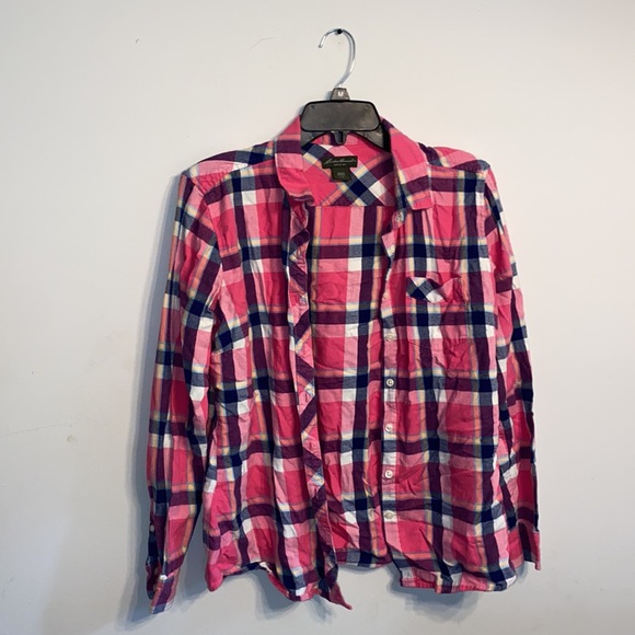 Eddie Bauer Tops - Pink Plaid Flannel